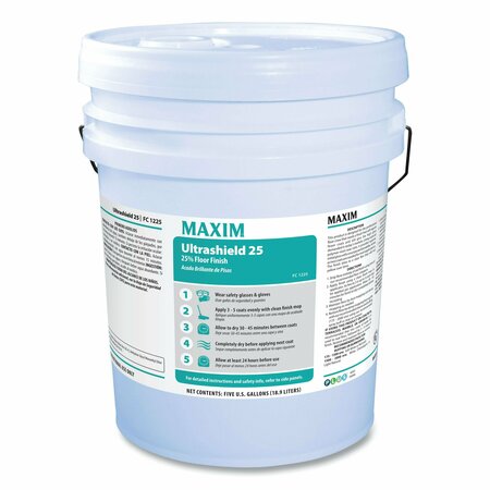 MAXIM Ultrashield 25 Floor Finish, 5 gal 122500-05